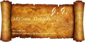 János Ildikó névjegykártya